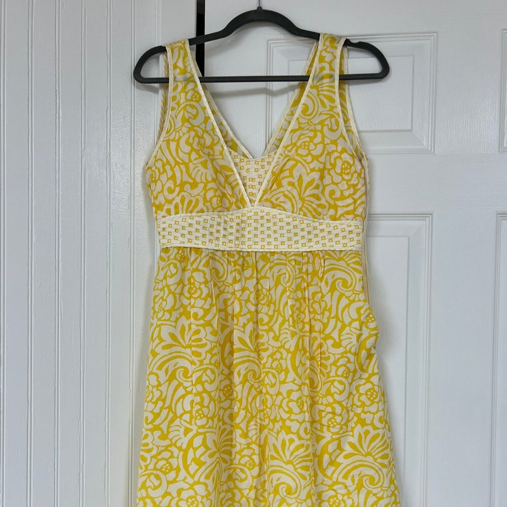 Cynthia Steffe Fit & Flare Yellow & White Floral Dress - Size 6